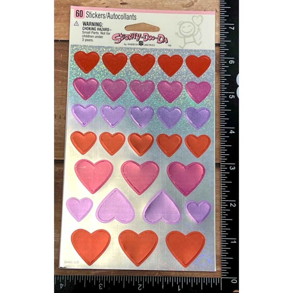 STICKETY DOO DA FOIL HOLOGRAPHIC HEARTS FOR VALENTINES DAY